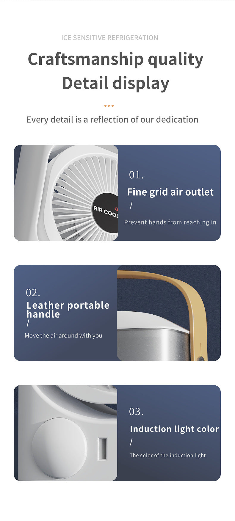 Black 3-in-1 Portable Air Cooler Fan - Desktop Humidifier & LED Light, Nano Mist