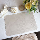 4 pcs Decorative Faux Leather Placemats - Unique Shape, Beautiful Packaging (Beige)