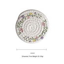 (Flowers) Cotton Rope Woven Placemats - Set of 5, 11cm Diameter Heat Resistant Kitchen Decor