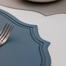 4 pcs Retro Faux Leather Placemat - Waterproof & Oil-Proof Dining Table Mat (Pink)