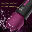 (Green) Powerful Dual Stimulation Wand Vibrator - Heated Tip, Multi-Mode, LCD Display