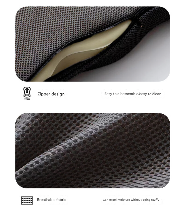 Black Ergonomic U-Shaped Memory Foam Seat Cushion - Coccyx Relief & Posture Support with Breathable Cover