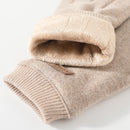 Beige Elegant Women's Wool Blend Winter Gloves - Cozy Fleece-Lined Touchscreen Warmth