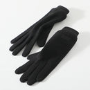 Black Elegant Women's Wool Blend Winter Gloves - Cozy Fleece-Lined Touchscreen Warmth
