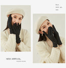 Black Elegant Women's Wool Blend Winter Gloves - Cozy Fleece-Lined Touchscreen Warmth