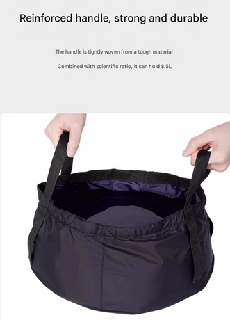 2 Pcs Dark Purple Ultra-Lightweight Collapsible Travel Basin - Waterproof Folding Bucket for Camping, Hiking & Outdoors (8.5L)