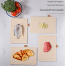 Beige 4-Piece Index Cutting Board Set with Ventilated Storage Stand - Food-Safe PP Kitchen Chopping Boards