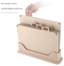 Beige 4-Piece Index Cutting Board Set with Ventilated Storage Stand - Food-Safe PP Kitchen Chopping Boards