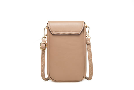 Yellow Chic Quilted Crossbody Phone Bag - PU Leather Mini Purse with Floral Stitching & Adjustable Strap
