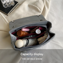 White Chic Quilted Crossbody Bag for Women - PU Leather Diamond Pattern Chain Strap Shoulder Purse with Elegant Clasp
