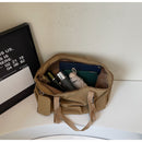 Khaki Women's Large Capacity Nylon Tote Bag - Stylish Casual Shoulder & Crossbody Bag with Detachable Pouch
