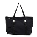 Black Women's Large Capacity Nylon Tote Bag - Stylish Casual Shoulder & Crossbody Bag with Detachable Pouch