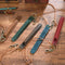 Coffee Vintage Top-Grain Leather Pen Sleeve Holder with Neck Strap - Protective Single Pen Case
