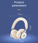 Beige Premium Wireless ANC Headphones - Bluetooth 5.4, 32H Playtime, Foldable Over-Ear Design, Comfort Earpads for Travel & Gaming