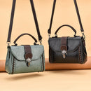 Blue Elegant Women's PU Leather Top Handle Satchel - Versatile Crossbody Bag with Classic Clasp & Braided Detail