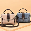 Blue Elegant Women's PU Leather Top Handle Satchel - Versatile Crossbody Bag with Classic Clasp & Braided Detail