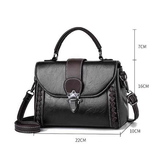 Pink Elegant Women's PU Leather Top Handle Satchel - Versatile Crossbody Bag with Classic Clasp & Braided Detail