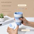 2 Pcs Purple 350ml Collapsible Silicone Travel Cup - Portable, Leak-Proof & Food-Grade Drinking Mug with Lid, Insulating Sleeve & Straw