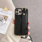 Black Chic PU Leather Crossbody Wallet Case for iPhone 16 Pro Max - Card Holder with Detachable Strap & Finger Ring Grip