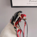 Red Chic PU Leather Crossbody Wallet Case for iPhone 16 Pro Max - Card Holder with Detachable Strap & Finger Ring Grip
