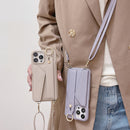 Red Chic PU Leather Crossbody Wallet Case for iPhone 16 Pro Max - Card Holder with Detachable Strap & Finger Ring Grip