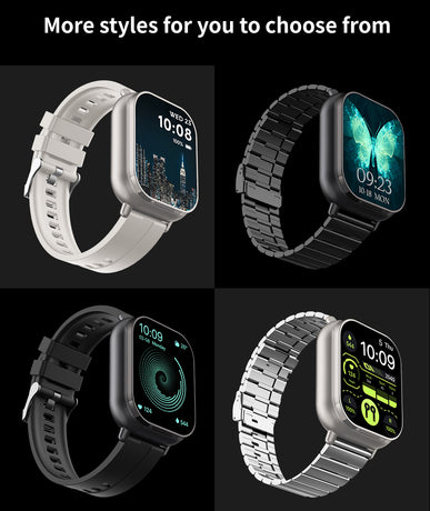 Black TPU Strap 2-in-1 Smartwatch with Built-in Earbuds - 2.01