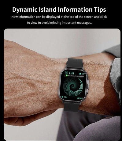 Black TPU Strap 2-in-1 Smartwatch with Built-in Earbuds - 2.01