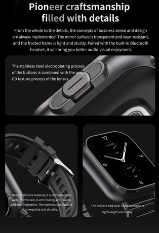 Beige TPU Strap 2-in-1 Smartwatch with Built-in Earbuds - 2.01 HD Touchscreen