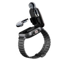 Black Steel Belt 2-in-1 Smartwatch with Built-in Earbuds - 2.01 HD Touchscreen