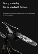 Black Compact Bike Saddle Bag - Quick-Release Water-Resistant Tail Pouch with Reflective Accents