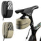 Khaki Compact Bike Saddle Bag - Quick-Release Water-Resistant Tail Pouch with Reflective Accents
