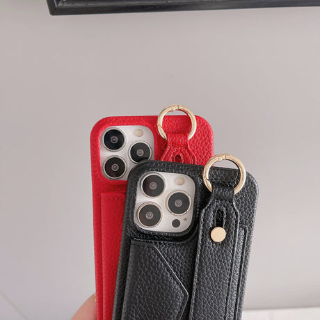 Beige Chic PU Leather Crossbody Wallet Case for iPhone 16 Pro Max - Card Holder with Detachable Strap & Finger Ring Grip