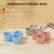 2 Pcs Blue 3-Compartment Silicone Bowl - BPA-Free, Microwave & Air Fryer Safe for Eggs, Baking & Food Storage