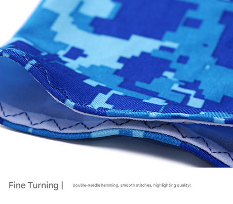 2 Sets Blue Camouflage Cooling UV Protection Set - 2 Skull Cap, 2 Neck Gaiter & 4 Arm Sleeves for Outdoor Sports