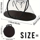 Black Portable Pop-Up Pet Tent - Lightweight Foldable Outdoor Enclosure for Dogs & Cats, Breathable Mesh Travel Kennel