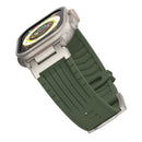 Beige Rugged Tactical Silicone Strap for Apple Watch Ultra & Series - Heavy-Duty Metal Clasp