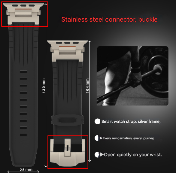 Beige Rugged Tactical Silicone Strap for Apple Watch Ultra & Series - Heavy-Duty Metal Clasp