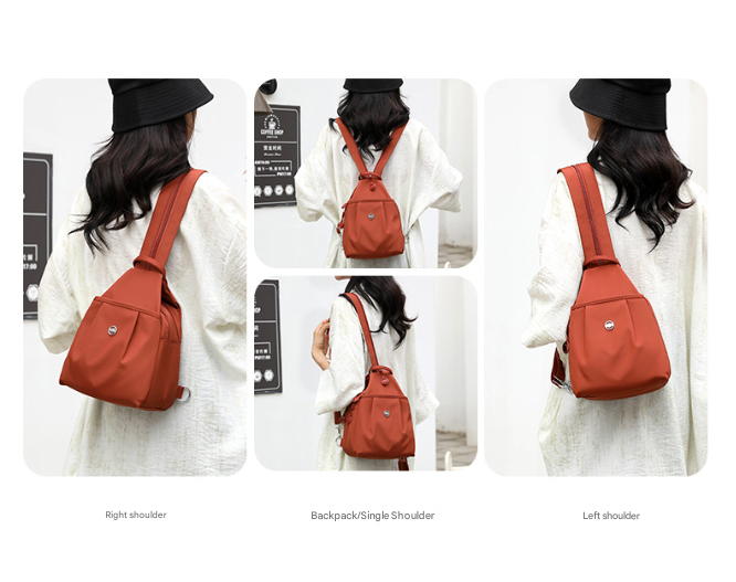 Beige Versatile Women's Convertible Mini Backpack & Sling Bag - Stylish Anti-Theft Oxford Cloth Daypack, Fits 9.7in iPad