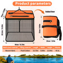1 Piece Orange and Black Durable Collapsible Fishing Keepnet - Large 40.5L Quick-Dry Coated Nylon Fish Basket for Live Bait & Catch