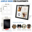 Black and White Pet Paw Print Keepsake Photo Frame Kit - Mess-Free Ink Pad for Dogs & Cats, Dual Photo & Print Display