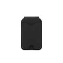 Black Chic MagSafe Wallet with Mirror & Stand - PU Leather Card Holder for iPhone 12-16 Series