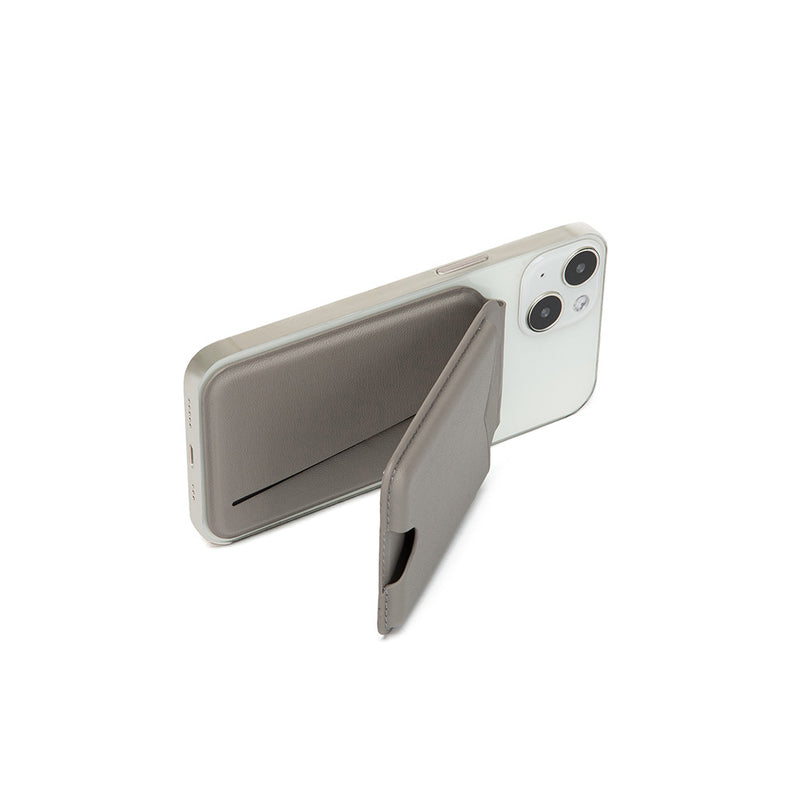 Black Chic MagSafe Wallet with Mirror & Stand - PU Leather Card Holder for iPhone 12-16 Series