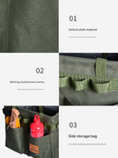 Black Camouflage Heavy Duty Foldable Outdoor Camping Storage Box - Oxford Cloth Collapsible Gear Organizer Tote with Pockets