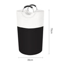 Black and White Large 90L Freestanding Laundry Hamper - Collapsible Clothes Basket with Aluminum Soft-Grip Handles