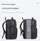 Black Expandable Business Travel Backpack with USB Charging Port - Water-Resistant Laptop Bag for Commuting & Carry-On