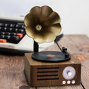 Vintage Gramophone Bluetooth Speaker - Retro Wireless Music Player with Classic Design