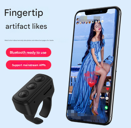 2-Piece Pink Bluetooth Video Controller - 3-Button Remote for TikTok and Page Scrolling