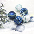 Blue 30-Piece 6cm Electroplated Christmas Baubles - Hand-Painted Tree Ornaments