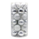 Silver 30-Piece 6cm Electroplated Christmas Baubles - Hand-Painted Tree Ornaments