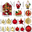 Boot Cut 72-Piece Christmas Bauble Set - Hand-Painted House and Round Ornaments